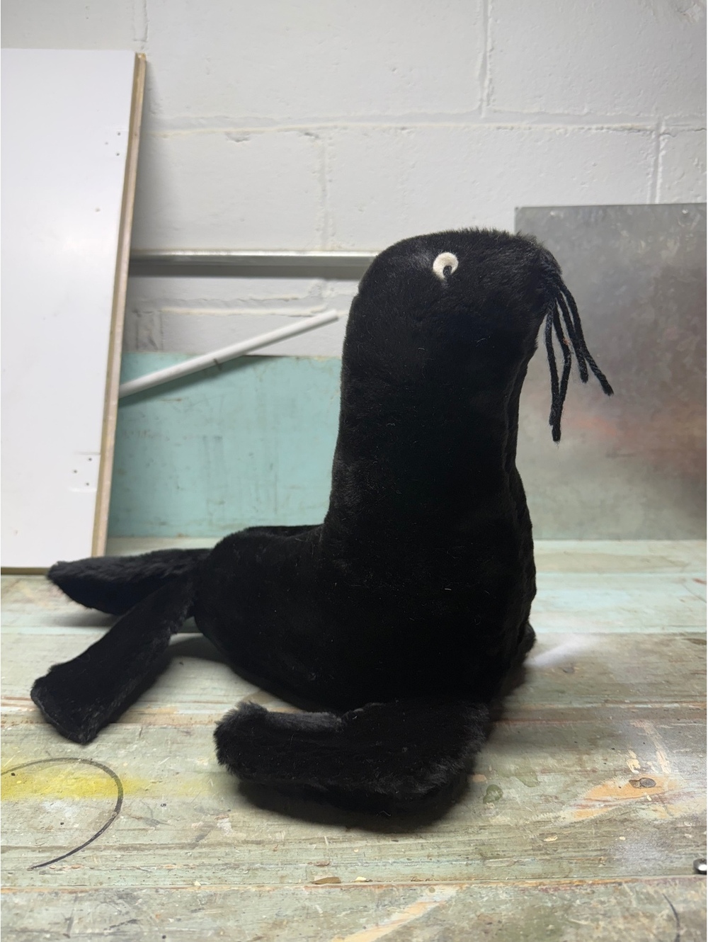 Vintage black seal pup plushie toy